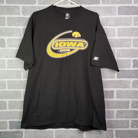 Starter Iowa Hawkeyes Vintage Collegiate NCAA Big Ten T-Shirt Men's Size 2XL - Picture 1 of 16